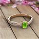 2 - Avril Desire Emerald Cut Peridot and Round Diamond Twist Braided Shank Engagement Ring 