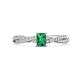 1 - Avril Desire Emerald Cut Emerald and Round Diamond Twist Braided Shank Engagement Ring 
