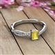 2 - Avril Desire Emerald Cut Yellow Sapphire and Round Diamond Twist Braided Shank Engagement Ring 