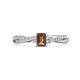 1 - Avril Desire Emerald Cut Smoky Quartz and Round Diamond Twist Braided Shank Engagement Ring 