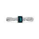 1 - Avril Desire Emerald Cut London Blue Topaz and Round Diamond Twist Braided Shank Engagement Ring 