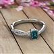 2 - Avril Desire Emerald Cut London Blue Topaz and Round Diamond Twist Braided Shank Engagement Ring 