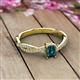 2 - Avril Desire Emerald Cut London Blue Topaz and Round Diamond Twist Braided Shank Engagement Ring 