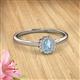 2 - Elsa Rainbow Oval Cut Aquamarine and Round Diamond Sunburst Halo Promise Ring 