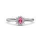 1 - Elsa Rainbow Oval Cut Pink Tourmaline and Round Diamond Sunburst Halo Promise Ring 
