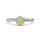 1 - Elsa Rainbow Oval Cut Yellow Sapphire and Round Diamond Sunburst Halo Promise Ring 