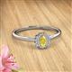 2 - Elsa Rainbow Oval Cut Yellow Sapphire and Round Diamond Sunburst Halo Promise Ring 