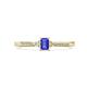 1 - Greta Desire Emerald Cut Tanzanite and Round Diamond Engagement Ring 