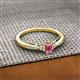 2 - Greta Desire Emerald Cut Pink Tourmaline and Round Diamond Engagement Ring 