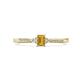 1 - Greta Desire Emerald Cut Citrine and Round Diamond Engagement Ring 