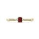 1 - Greta Desire Emerald Cut Red Garnet and Round Diamond Engagement Ring 