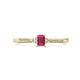 1 - Greta Desire Emerald Cut Rhodolite Garnet and Round Diamond Engagement Ring 
