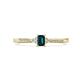1 - Greta Desire Emerald Cut London Blue Topaz and Round Diamond Engagement Ring 