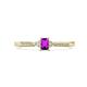 1 - Greta Desire Emerald Cut Amethyst and Round Diamond Engagement Ring 