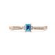 1 - Greta Desire Emerald Cut Blue Topaz and Round Diamond Engagement Ring 