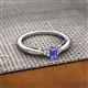 2 - Greta Desire Emerald Cut Tanzanite and Round Diamond Engagement Ring 