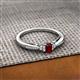 2 - Greta Desire Emerald Cut Red Garnet and Round Diamond Engagement Ring 