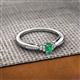 2 - Greta Desire Emerald Cut Emerald and Round Diamond Engagement Ring 