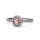 1 - Jolie Signature Morganite and Diamond Floral Halo Engagement Ring 