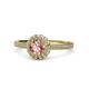 1 - Jolie Signature Morganite and Diamond Floral Halo Engagement Ring 