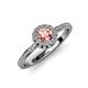 4 - Jolie Signature Morganite and Diamond Floral Halo Engagement Ring 