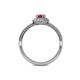 5 - Jolie Signature Pink Tourmaline and Diamond Floral Halo Engagement Ring 