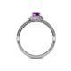 5 - Jolie Signature Amethyst and Diamond Floral Halo Engagement Ring 