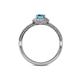 5 - Jolie Signature Blue Topaz and Diamond Floral Halo Engagement Ring 