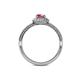 5 - Jolie Signature Rhodolite Garnet and Diamond Floral Halo Engagement Ring 