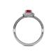 5 - Jolie Signature Ruby and Diamond Floral Halo Engagement Ring 