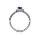 5 - Jolie Signature Blue and White Diamond Floral Halo Engagement Ring 