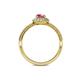 5 - Jolie Signature Rhodolite Garnet and Diamond Floral Halo Engagement Ring 