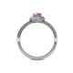 5 - Jolie Signature Lab Created Pink Sapphire and Diamond Floral Halo Engagement Ring 