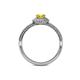 5 - Jolie Signature Yellow and White Diamond Floral Halo Engagement Ring 