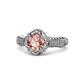 1 - Maura Signature Morganite and Diamond Floral Halo Engagement Ring 