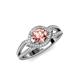 4 - Liora Signature Morganite and Diamond Eye Halo Engagement Ring 