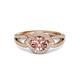 3 - Liora Signature Morganite and Diamond Eye Halo Engagement Ring 