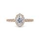 1 - Flora Desire Oval Cut Diamond Vintage Scallop Halo Engagement Ring 