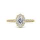 1 - Flora Desire Oval Cut Diamond Vintage Scallop Halo Engagement Ring 