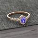 2 - Flora Desire Oval Cut Tanzanite and Round Diamond Vintage Scallop Halo Engagement Ring 