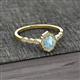 2 - Flora Desire Oval Cut Aquamarine and Round Diamond Vintage Scallop Halo Engagement Ring 