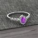 2 - Flora Desire Oval Cut Amethyst and Round Diamond Vintage Scallop Halo Engagement Ring 