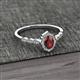 2 - Flora Desire Oval Cut Red Garnet and Round Diamond Vintage Scallop Halo Engagement Ring 