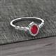 2 - Flora Desire Oval Cut Ruby and Round Diamond Vintage Scallop Halo Engagement Ring 