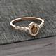 2 - Flora Desire Oval Cut Smoky Quartz and Round Diamond Vintage Scallop Halo Engagement Ring 