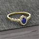 2 - Flora Desire Oval Cut Blue Sapphire and Round Diamond Vintage Scallop Halo Engagement Ring 