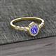 2 - Flora Desire Oval Cut Tanzanite and Round Diamond Vintage Scallop Halo Engagement Ring 