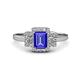 1 - Jessica Rainbow Emerald Cut Tanzanite with Round and Princess Cut Diamond Engagement Ring 