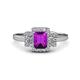 1 - Jessica Rainbow Emerald Cut Amethyst with Round and Princess Cut Diamond Engagement Ring 