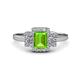1 - Jessica Rainbow Emerald Cut Peridot with Round and Princess Cut Diamond Engagement Ring 